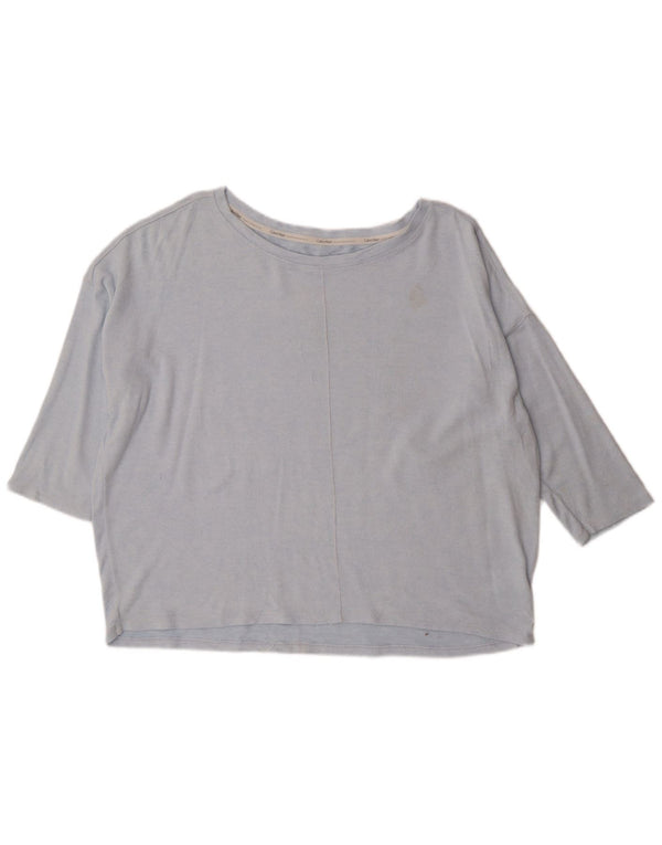 Calvin Klein Haut surdimensionné à manches 3/4 pour femme UK 18 XL Bleu Viscose