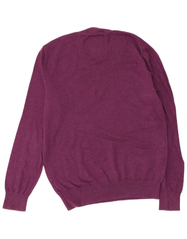 JACK WILLS Pull Col V Homme Violet Moyen Coton