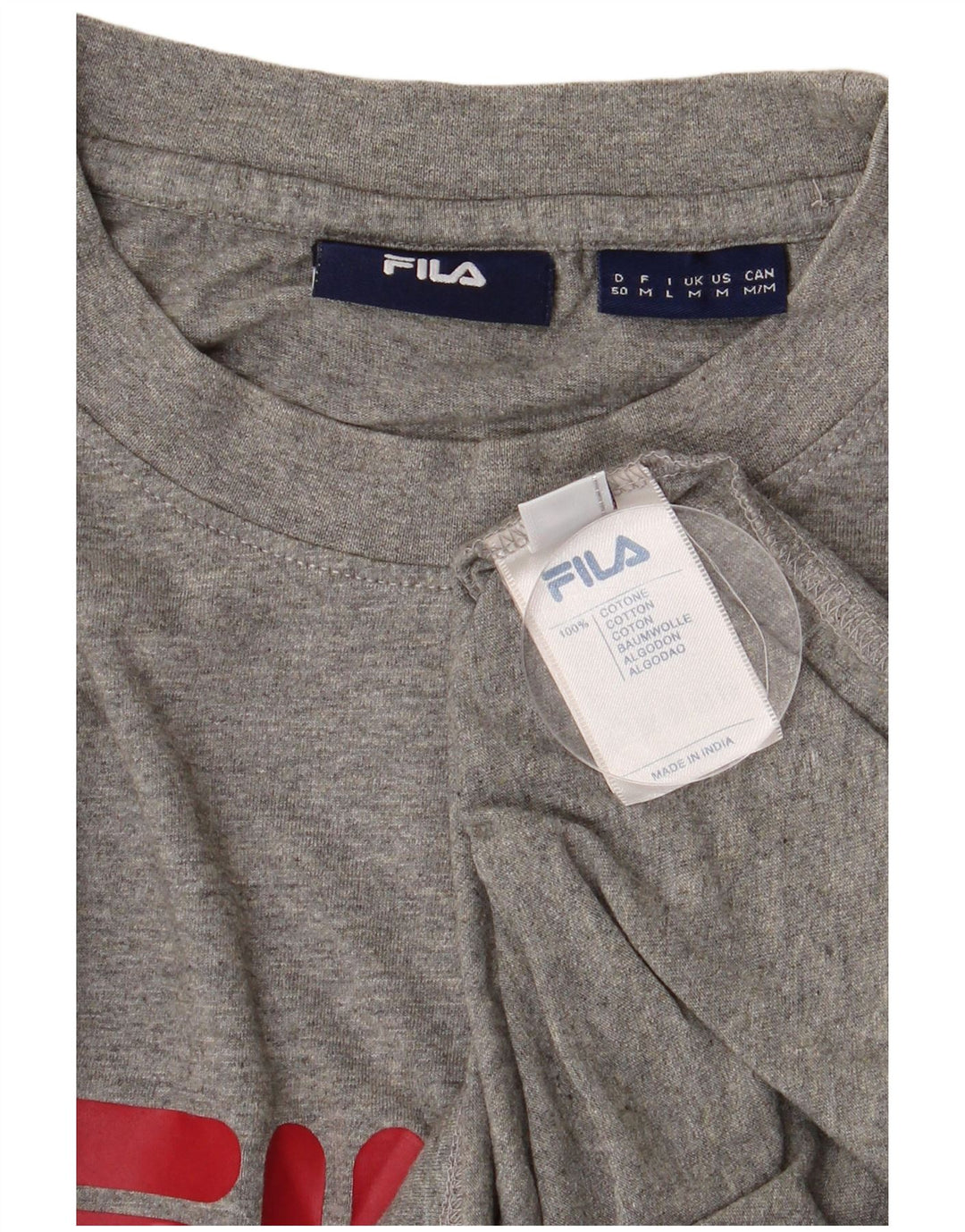 Fila Haut Graphique à Manches Longues Homme Gris Moyen Coton