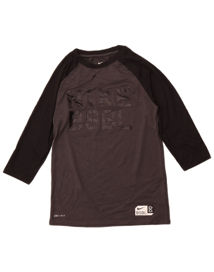 NIKE T-shirt graphique coupe athlétique pour femme UK 8 Small Gris Sports