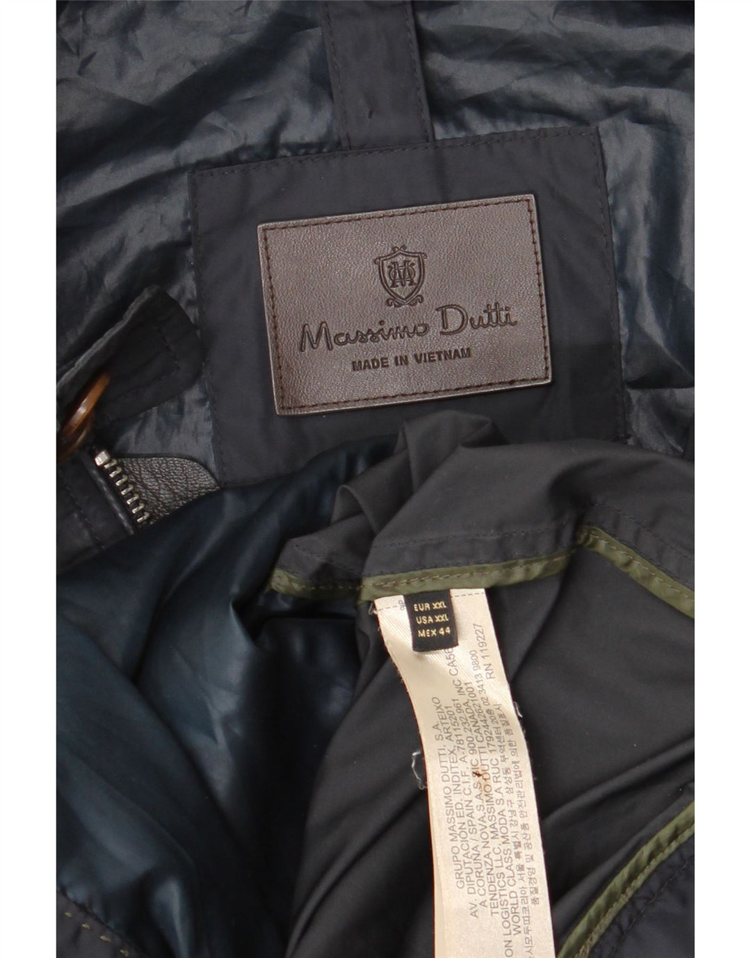 Massimo Dutti Veste Bomber Homme UK 44 2XL Bleu Marine Polyester