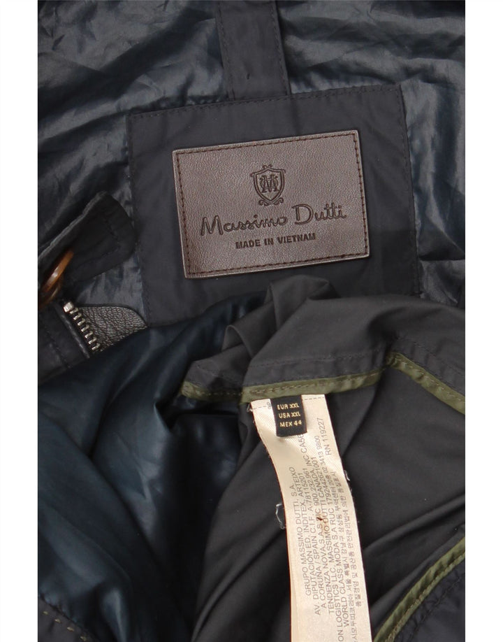 Massimo Dutti Veste Bomber Homme UK 44 2XL Bleu Marine Polyester