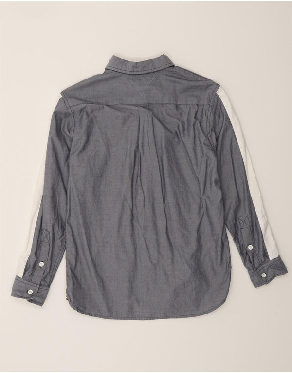 TOMMY HILFIGER Chemise Graphique Garçon 12-13 Ans Large Gris Colorblock