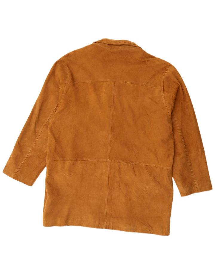 veste en daim surdimensionnée femme vintage IT 46 Grand cuir beige