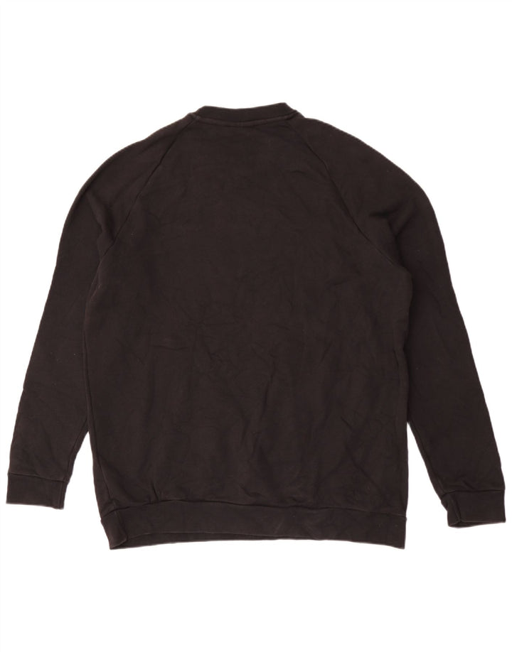 Adidas Sweat-shirt graphique pour homme en coton noir Taille L