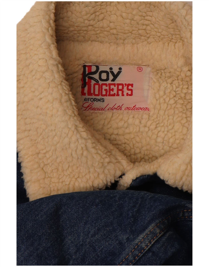 Roy Rogers Veste Sherpa en jean pour homme UK 40 Large Bleu