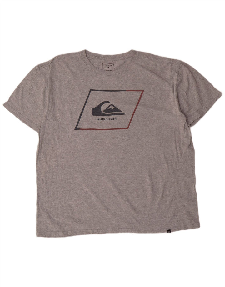Quiksilver Mens Regular Fit Graphic T-Shirt Top XL Gris Moucheté Coton