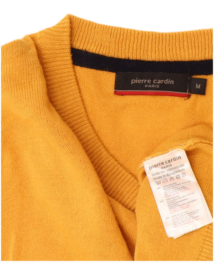 Pierre Cardin Pull Col V Homme Acrylique Jaune Moyen