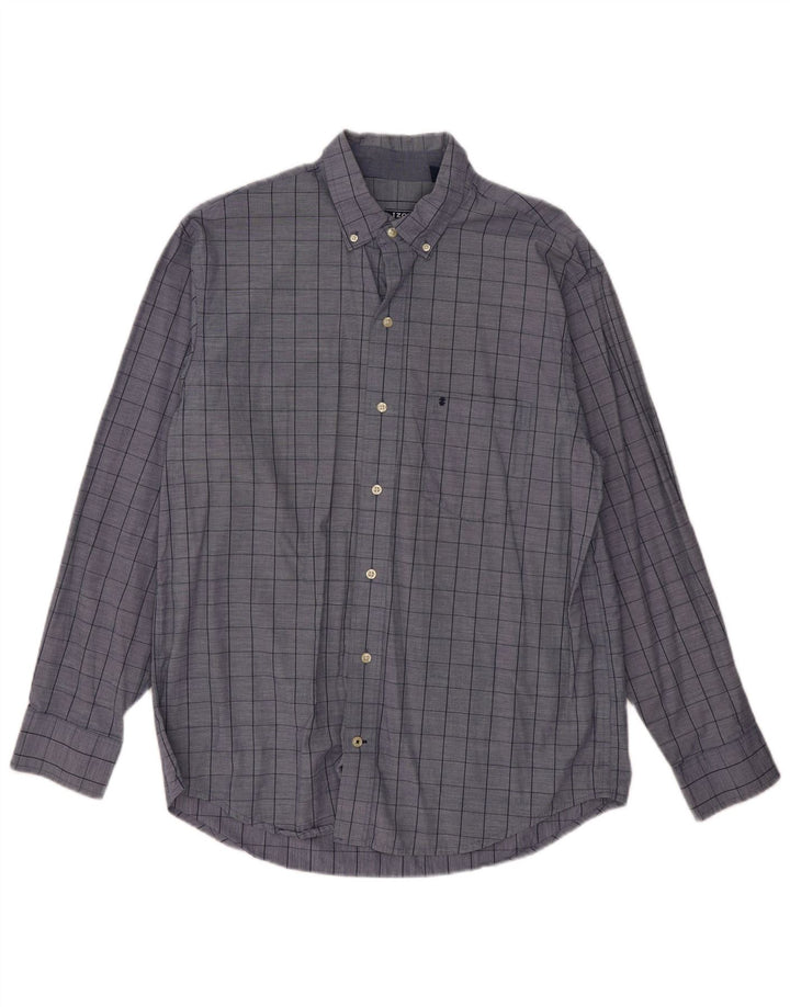 Izod Chemise Homme Grand Carreau Bleu Coton