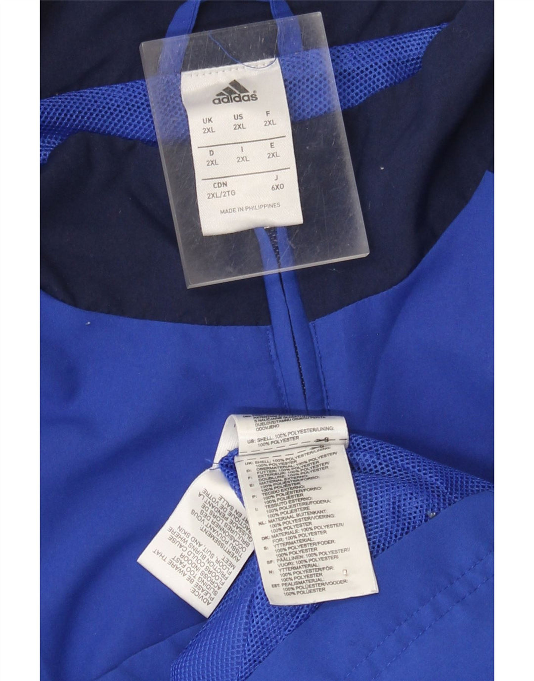 Adidas Veste de survêtement pour homme 2XL Bleu Colorblock Polyester