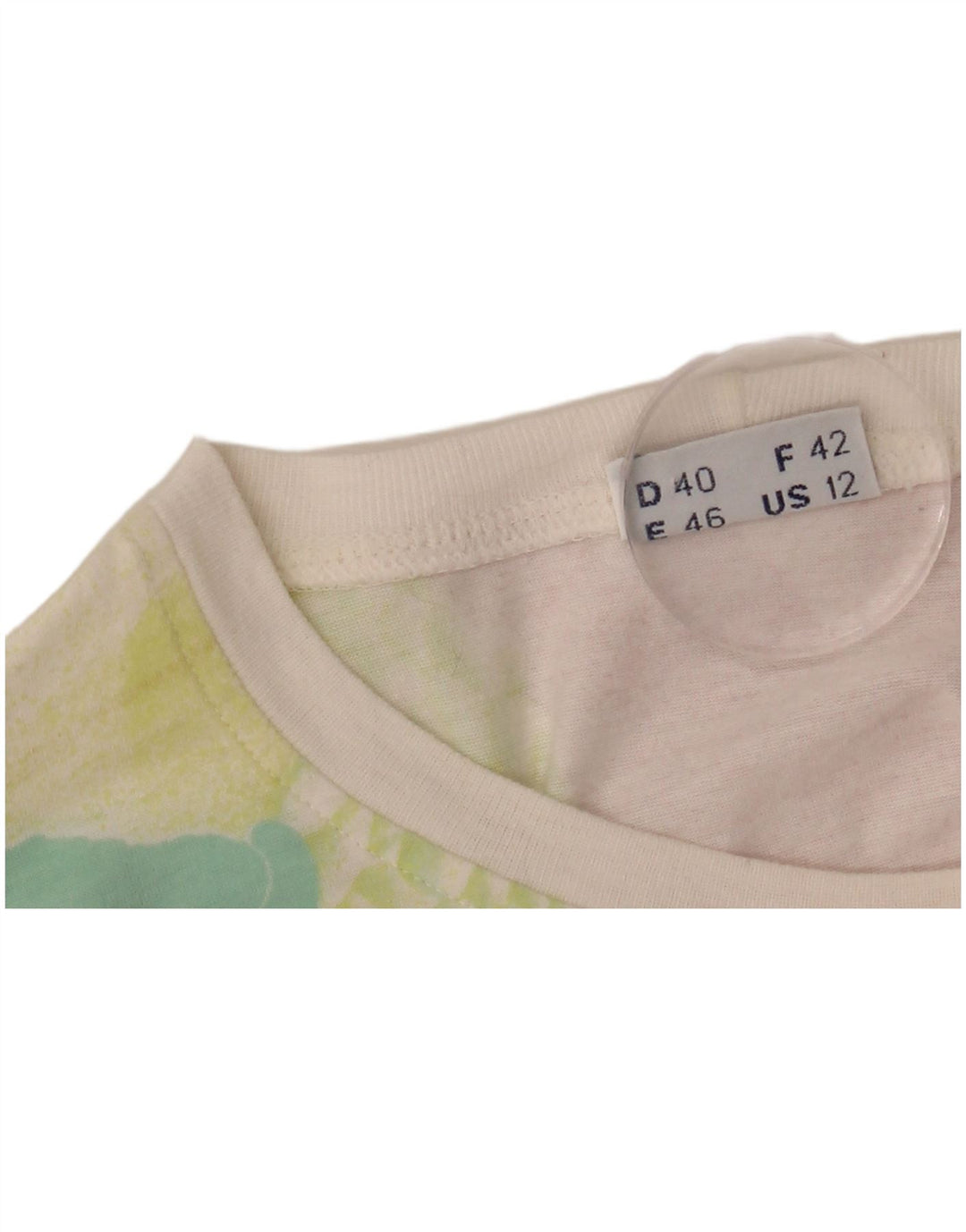 SERGIO TACCHINI T-Shirt Graphique Femme Top US 12 Grand Coton Floral Blanc