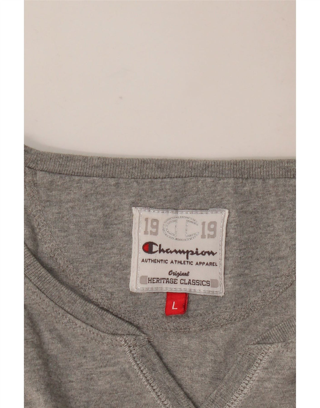 Champion Womens Heritage Classics Graphic Top Manches Longues UK 14 Large Gris