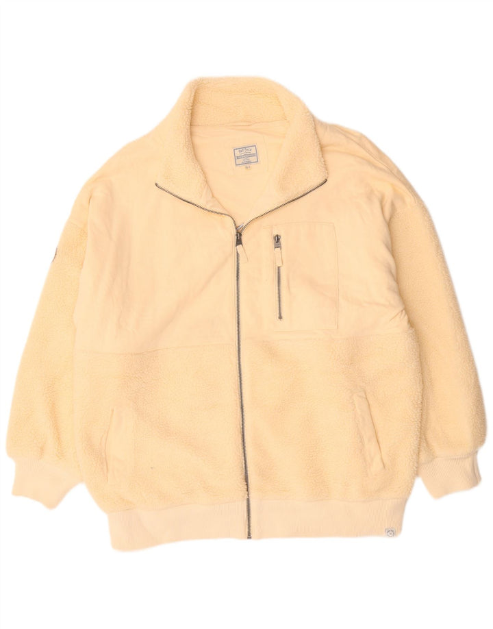 Fat Face Veste Polaire Femme UK 18 XL Polyester Blanc Cassé