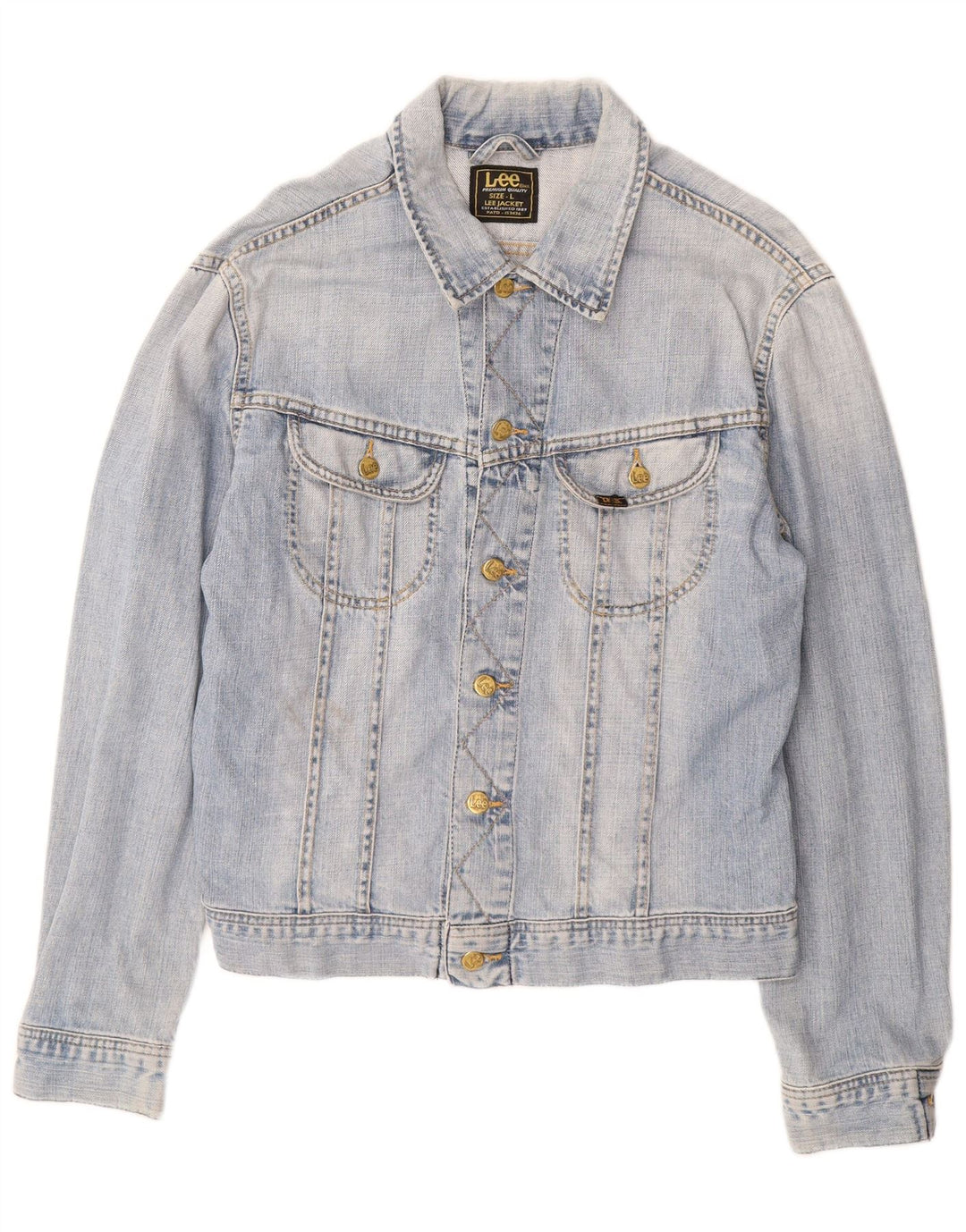 LEE Veste en jean pour femme UK 16 Large Bleu Coton