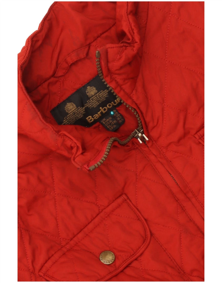 Barbour Veste matelassée pour femme UK 14 Large Rouge Polyester