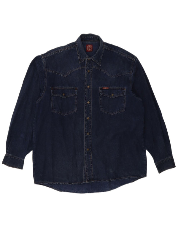 Easy Chemise En Jean Homme Bleu Marine Moyen Coton