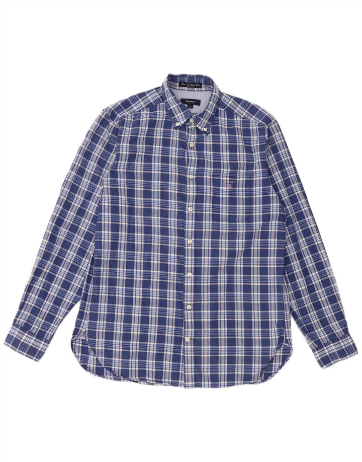GANT Chemise Regular Fit Homme Bleu Moyen Carreaux Coton