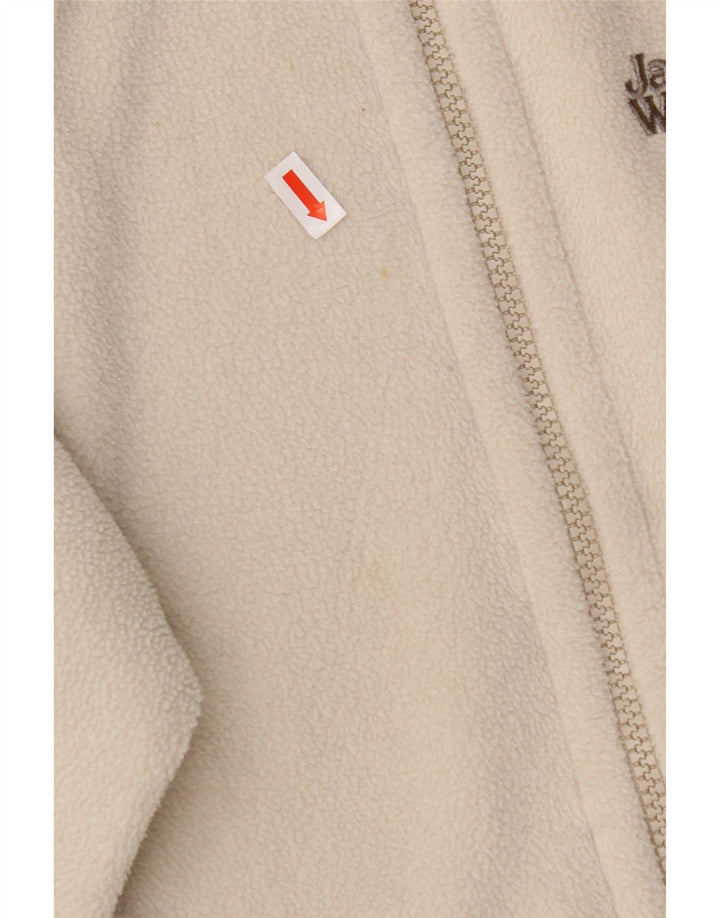 JACK WOLFSKIN Veste Polaire Femme UK 12/14 Moyen Blanc Cassé Polyester
