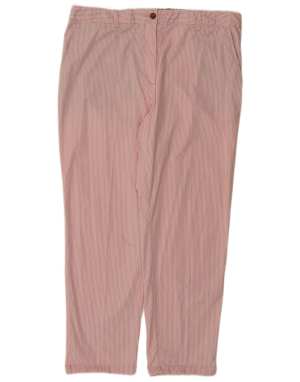 Marks & Spencer Pantalon Chino Femme UK 18 XL W38 L29 Rose Rayé