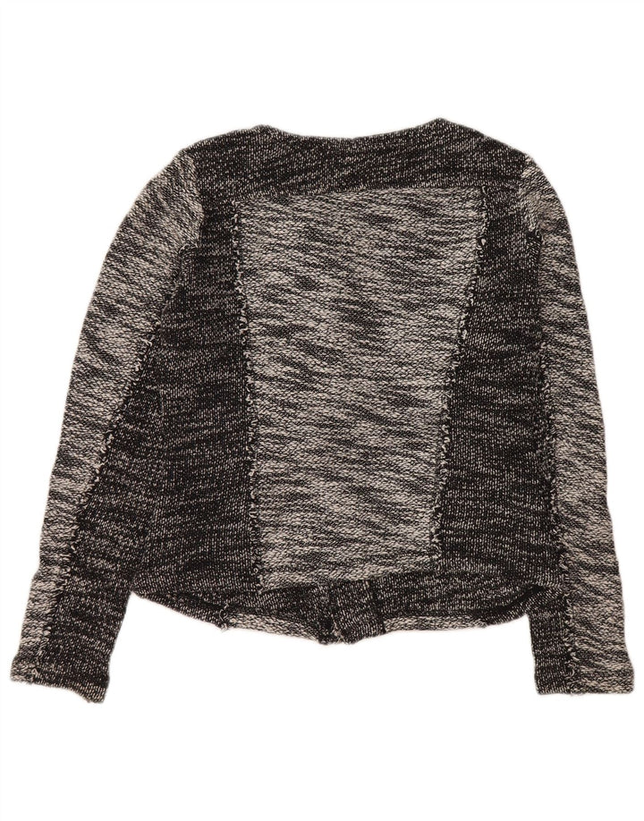 CALVIN KLEIN Veste blazer courte pour femme UK 10 Petit gris color block en coton