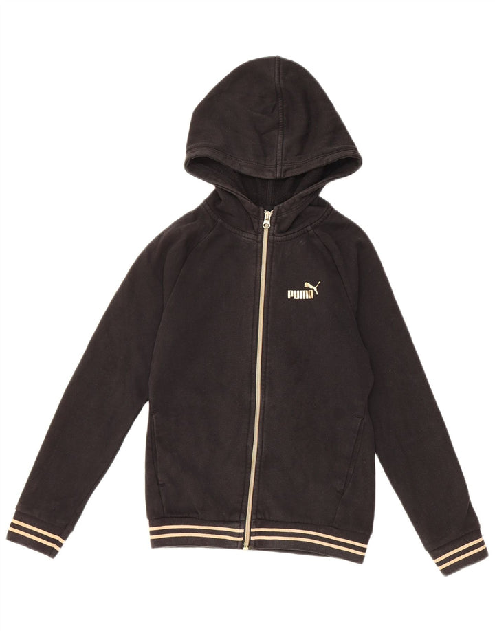 PUMA Pull à capuche zippé garçon 11-12 ans Noir Coton
