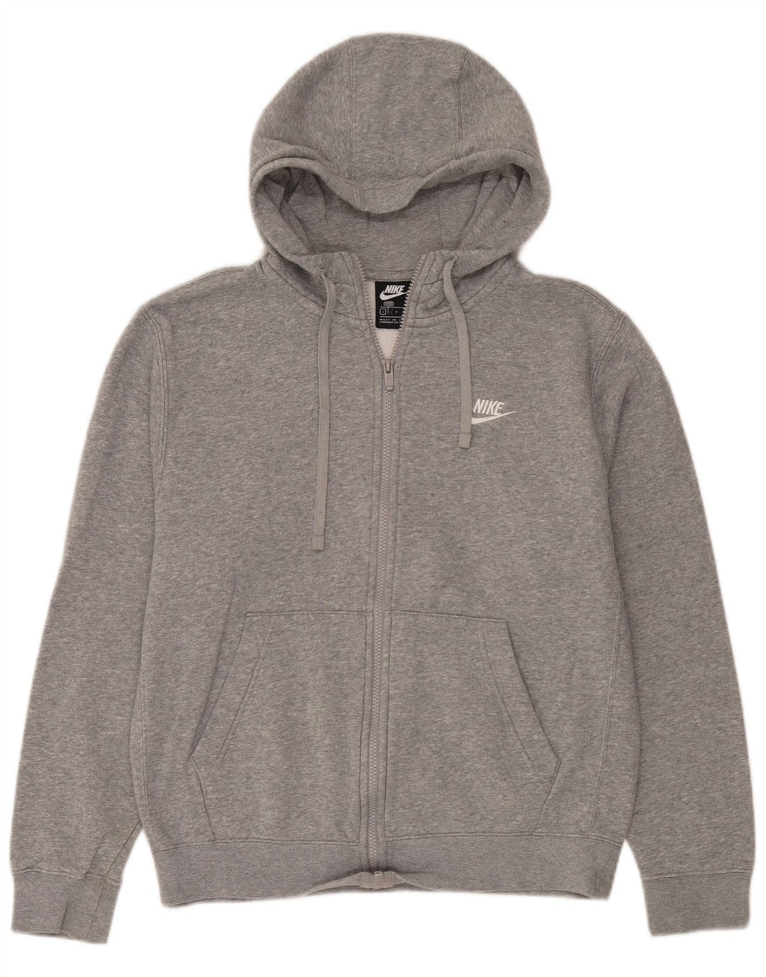 Nike Pull à capuche zippé pour homme Petit coton gris