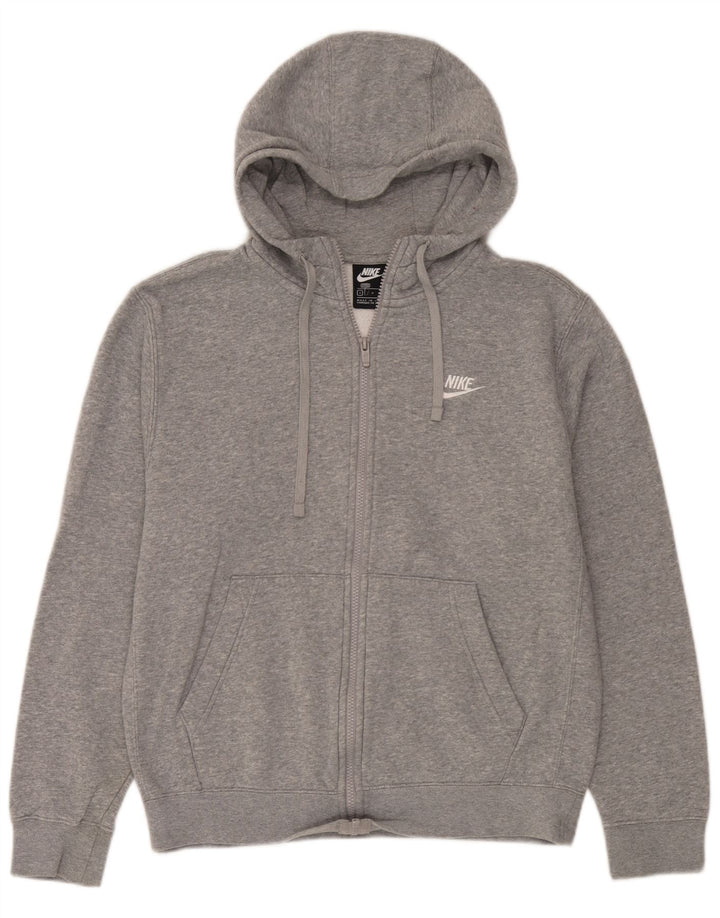 Nike Pull à capuche zippé pour homme Petit coton gris