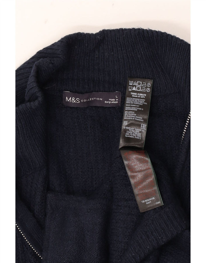 Marks & Spencer Pull Cardigan Homme Grand Bleu Marine Acrylique
