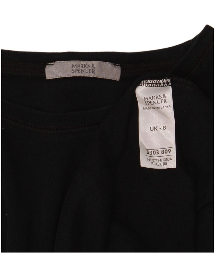 Marks & Spencer Haut à manches longues pour femme UK 8 Small Noir Coton