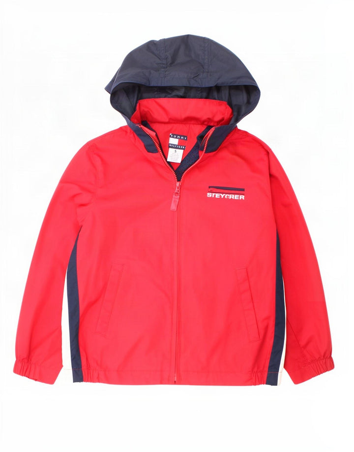 Tommy Hilfiger Veste bomber à capuche pour garçon 4-5 ans Rouge Colourblock