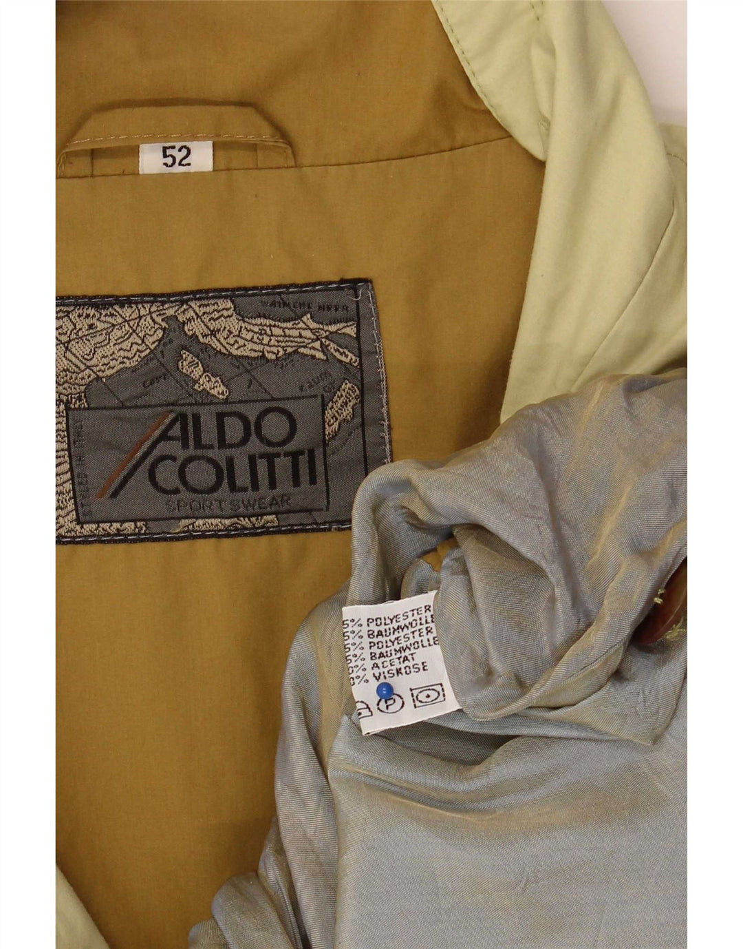 Aldo Colitti Veste Bomber Homme IT 52 XL Kaki Polyester