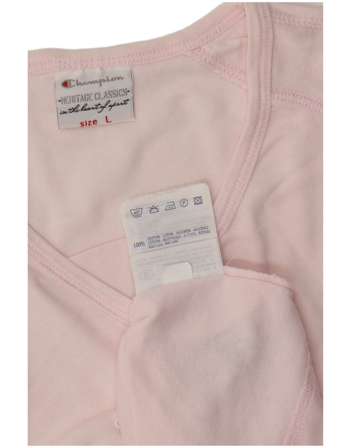 CHAMPION T-Shirt Heritage Classics pour Femme UK 14 Grand Coton Rose