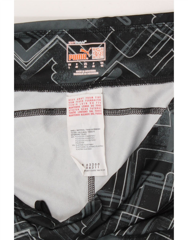 Puma Leggings Femme UK 44 Large Noir Géométrique Polyester