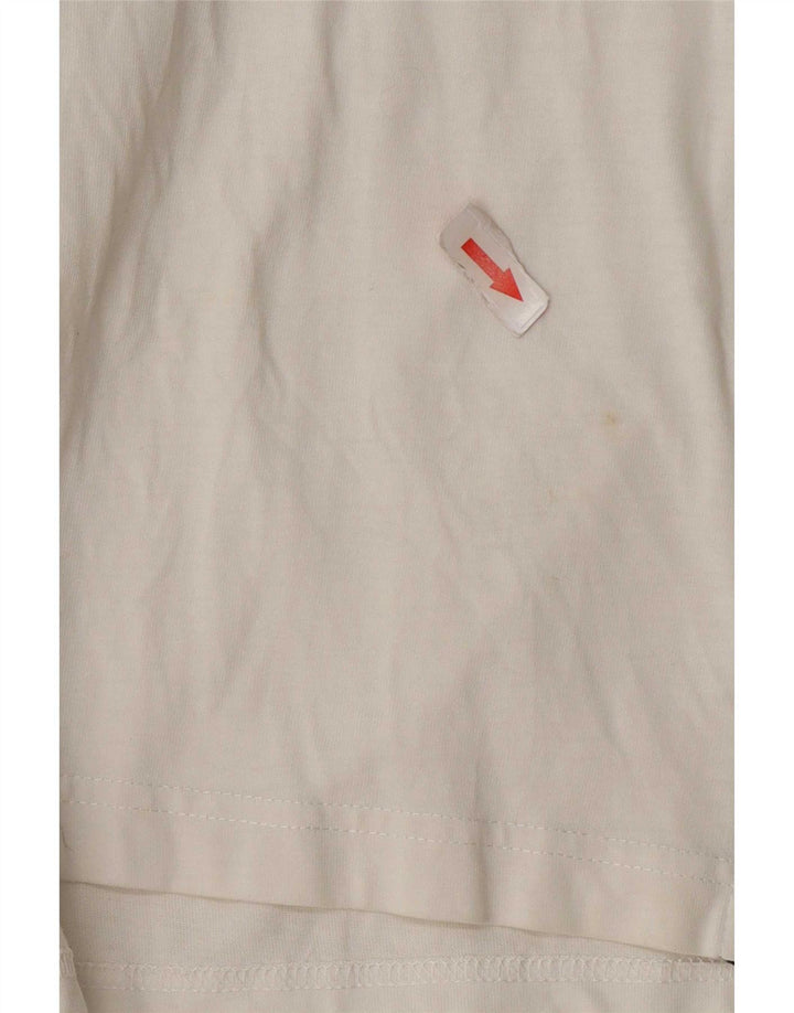 Asics T-Shirt Femme Top UK 12 Coton Blanc Moyen