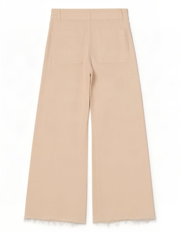 Zara Jean taille haute à jambe large pour femme EU 34 2XS W24 L28 Coton blanc