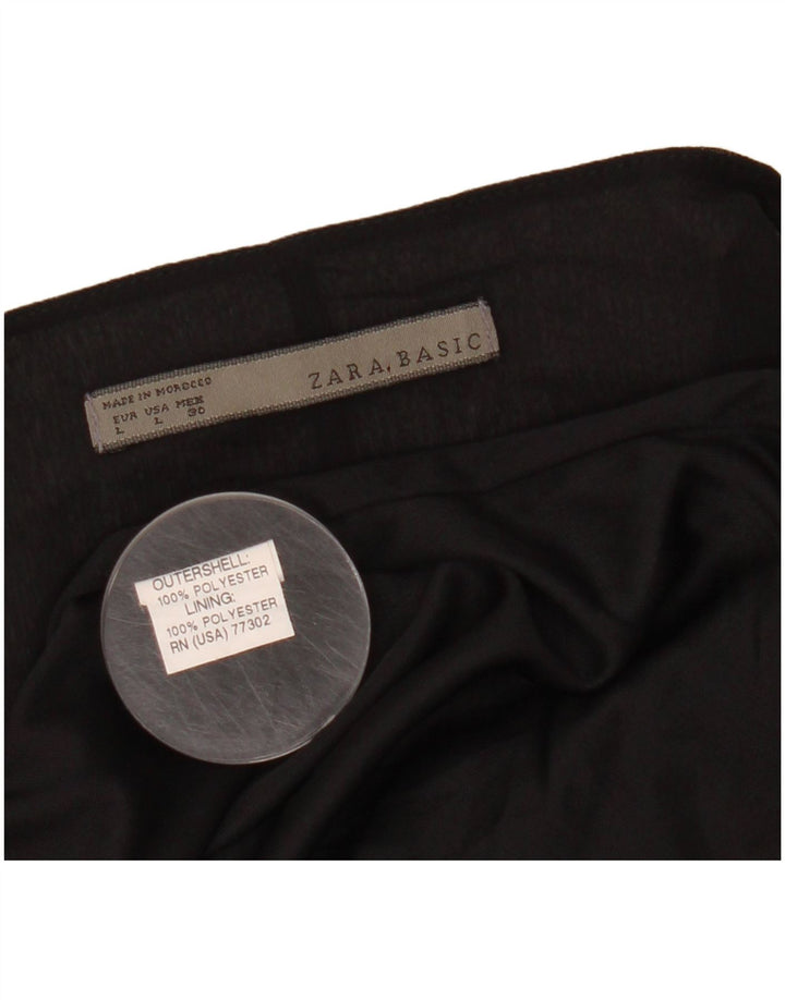 ZARA Robe bulle sans manches pour femme UK 14 Large Noir Polyester