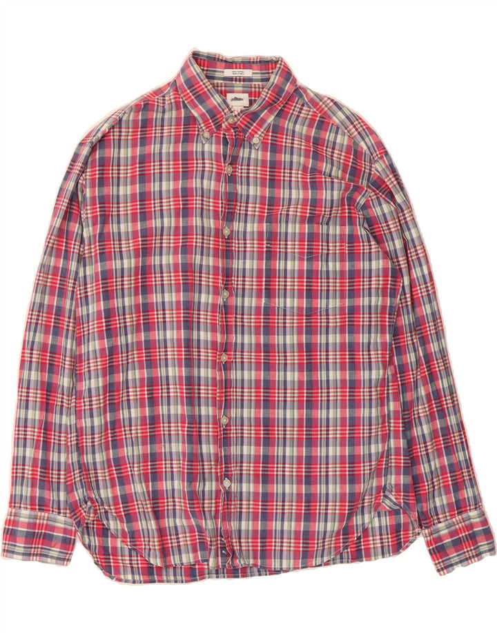J. CREW Mens Shirt Size 15 1/2 Medium Red Check Cotton Vintage J. Crew and Second-Hand J. Crew from Messina Hembry 