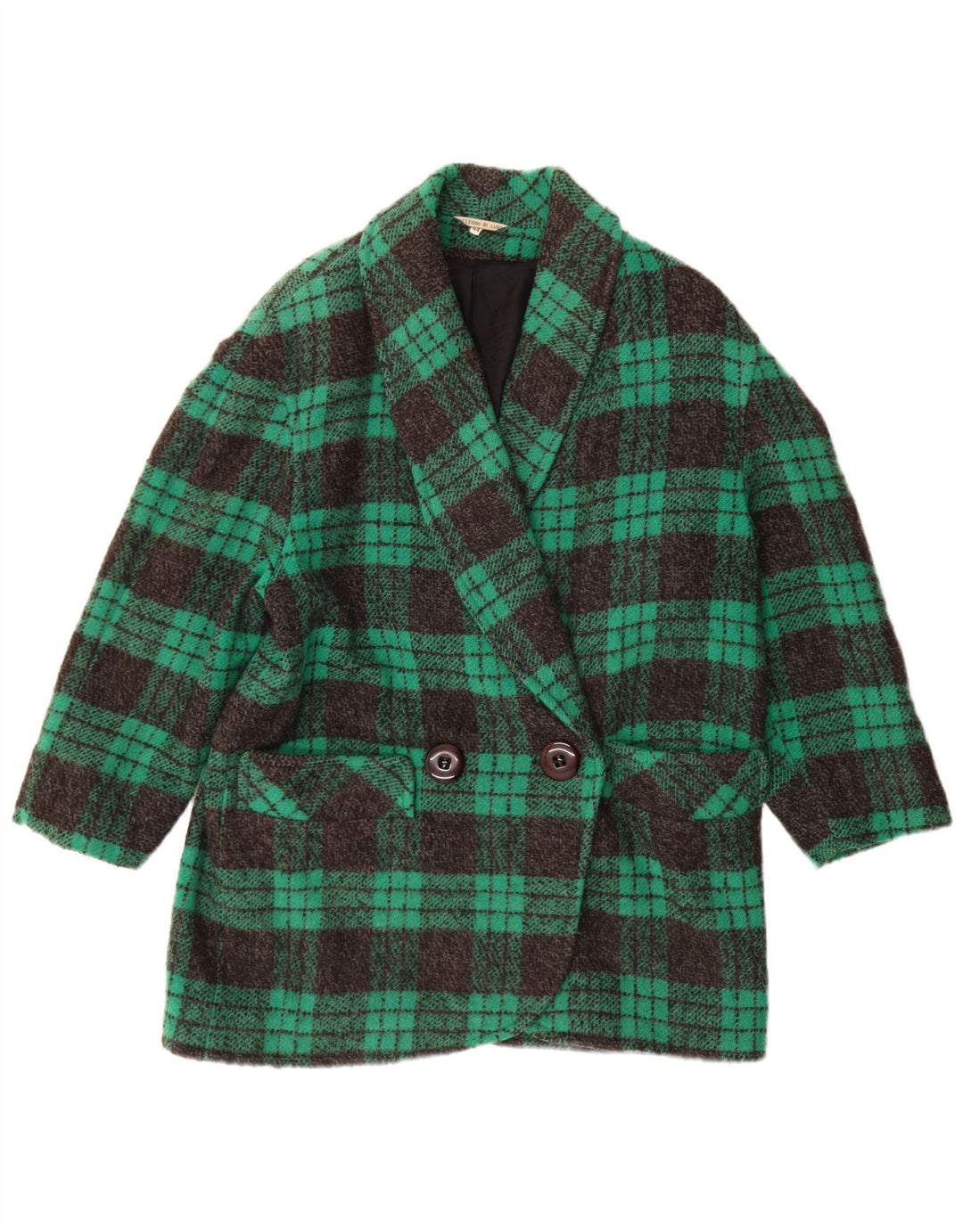 Confezioni Di Lusso Manteau croisé femme IT 44 carreaux vert moyen