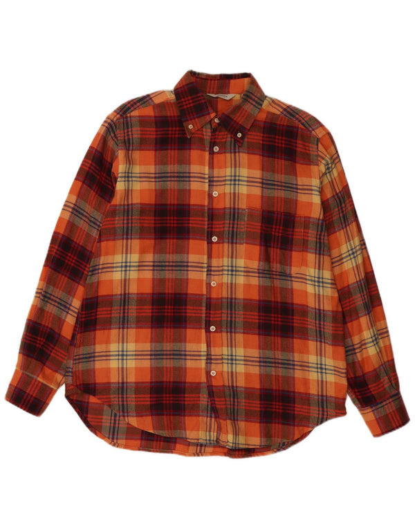 Dolomiten Chemise en flanelle pour homme Taille 41 Grand coton à carreaux orange