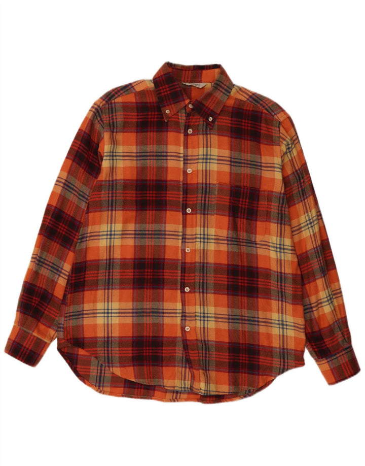 Dolomiten Chemise en flanelle pour homme Taille 41 Grand coton à carreaux orange