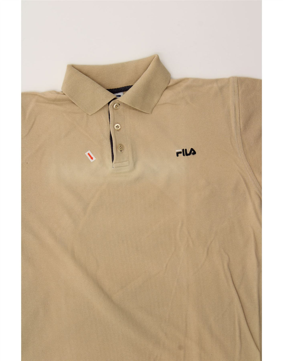 FILA Mens Polo Shirt Medium Beige Cotton Vintage Fila and Second-Hand Fila from Messina Hembry 