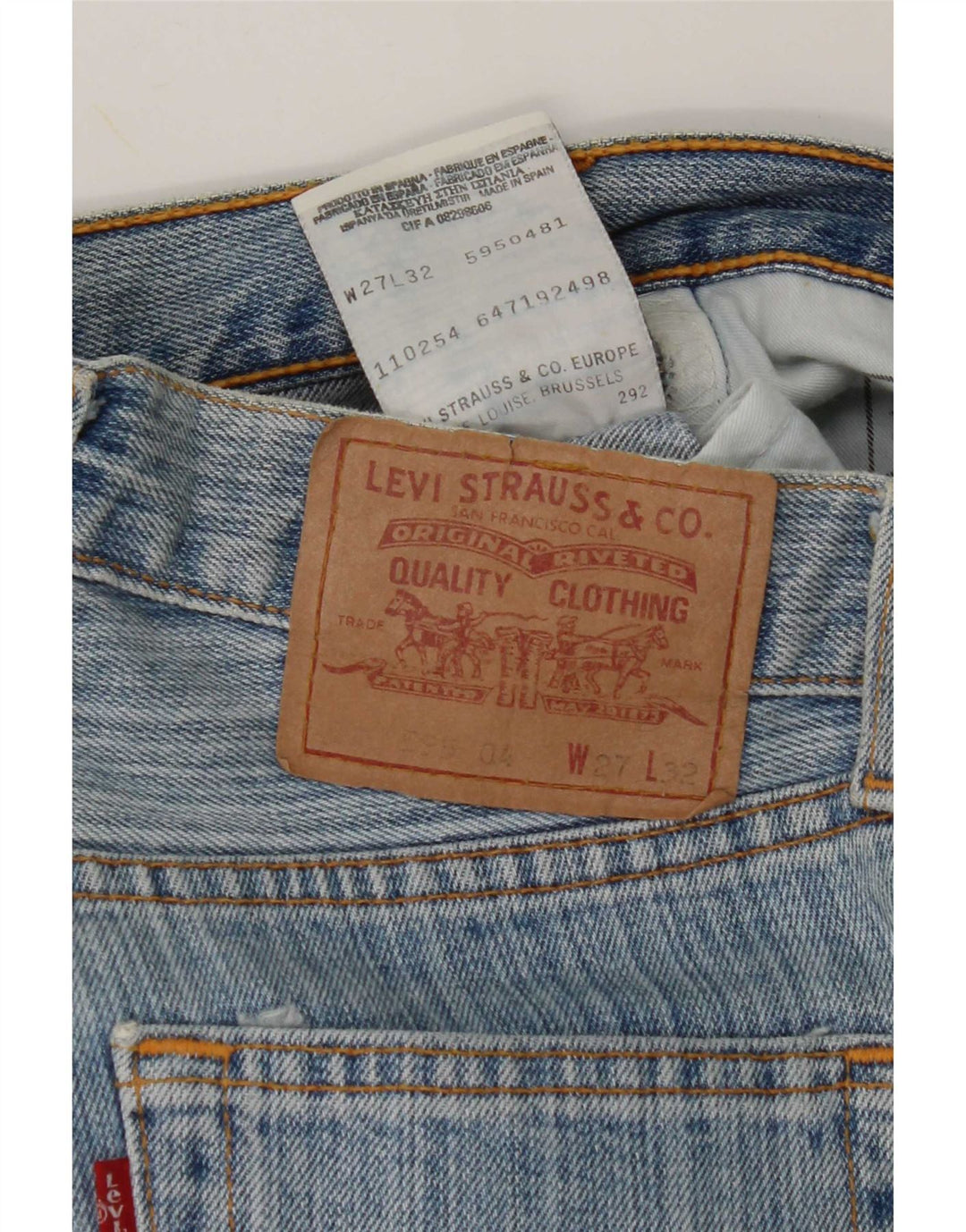 Levi's Jean Droit 595 Femme W27 L32 Bleu Coton