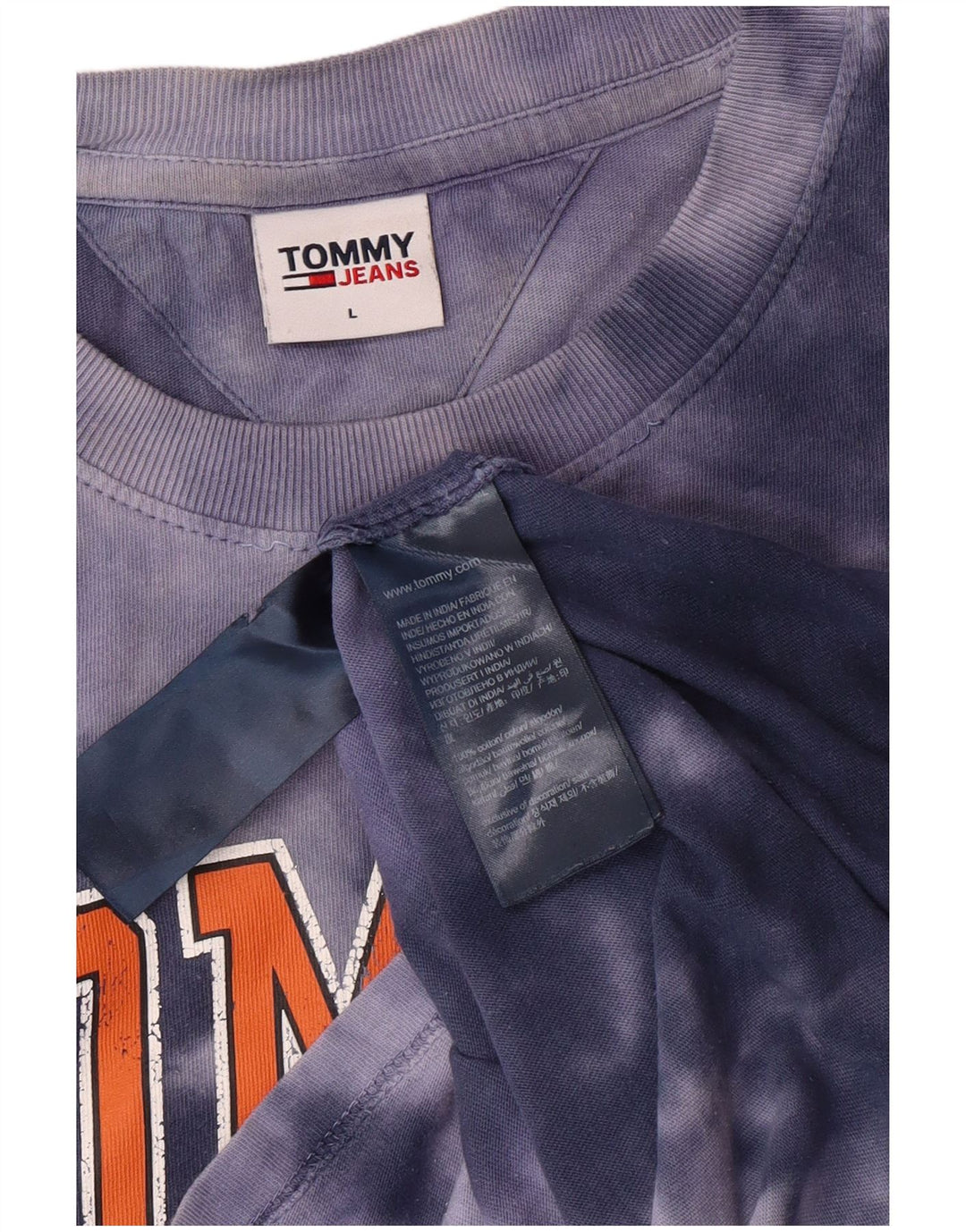 TOMMY HILFIGER T-Shirt Graphique Homme Grand Bleu Tie Dye Coton