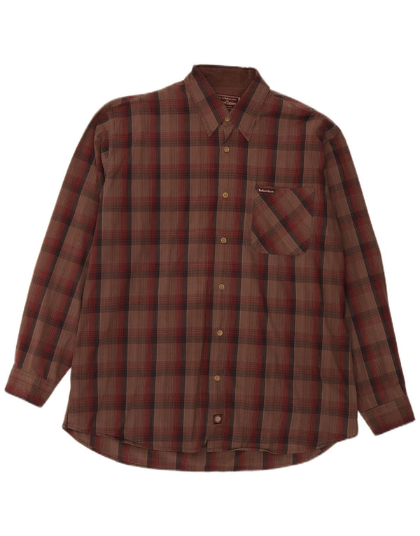 Marlboro Classics Chemise Homme XL Marron Carreaux Coton