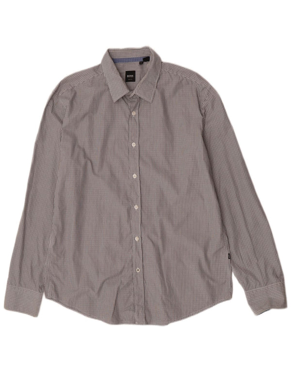 Hugo Boss Chemise Slim Fit XL Coton rayé gris