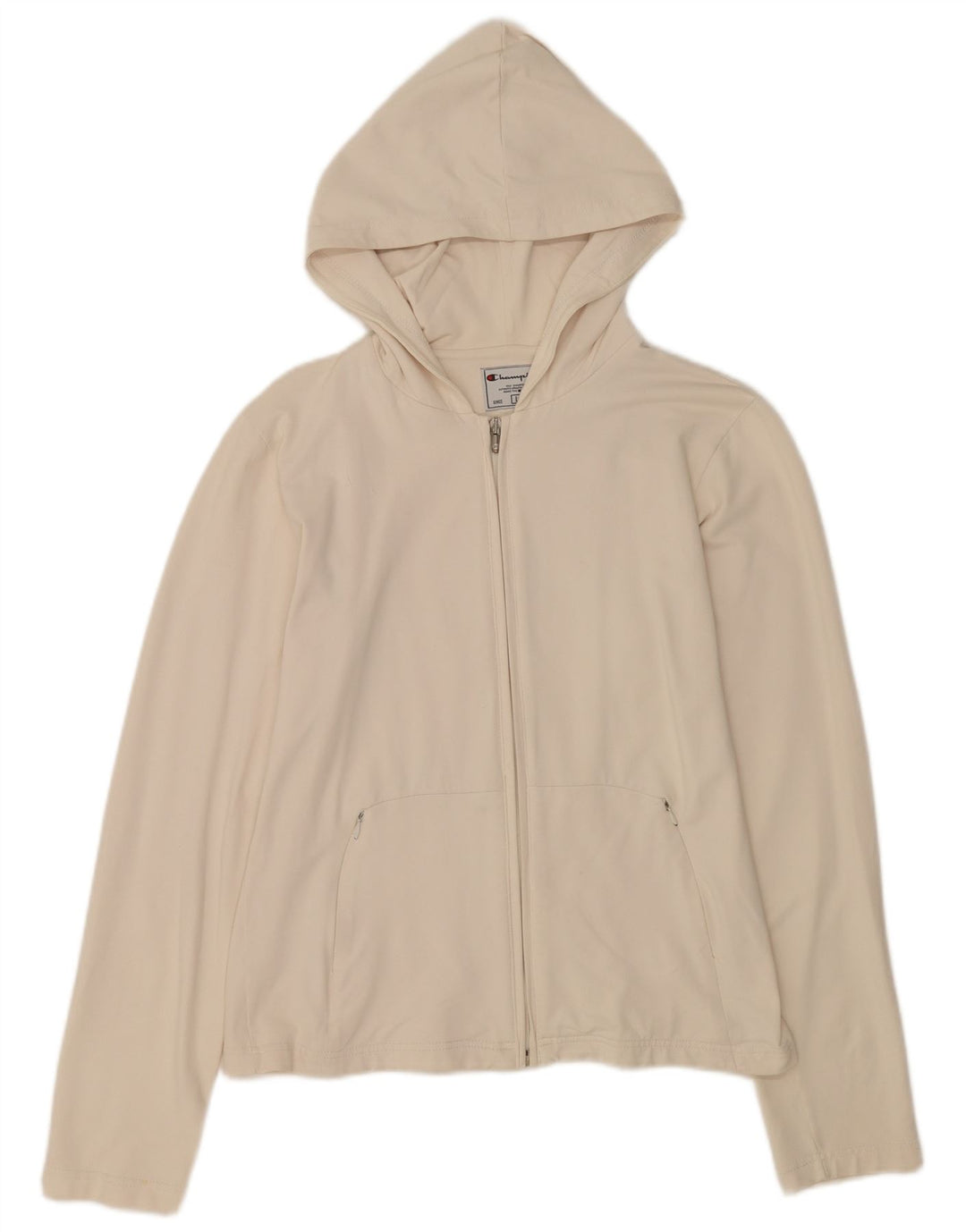 Champion Pull à capuche zippé pour femme UK 14 Large Blanc Polyamide
