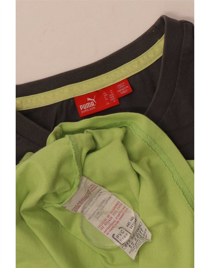 Puma Haut à manches longues pour homme en coton color block vert moyen