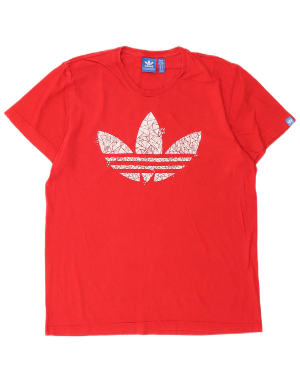 Adidas T-Shirt Graphique Homme Rouge Moyen Coton