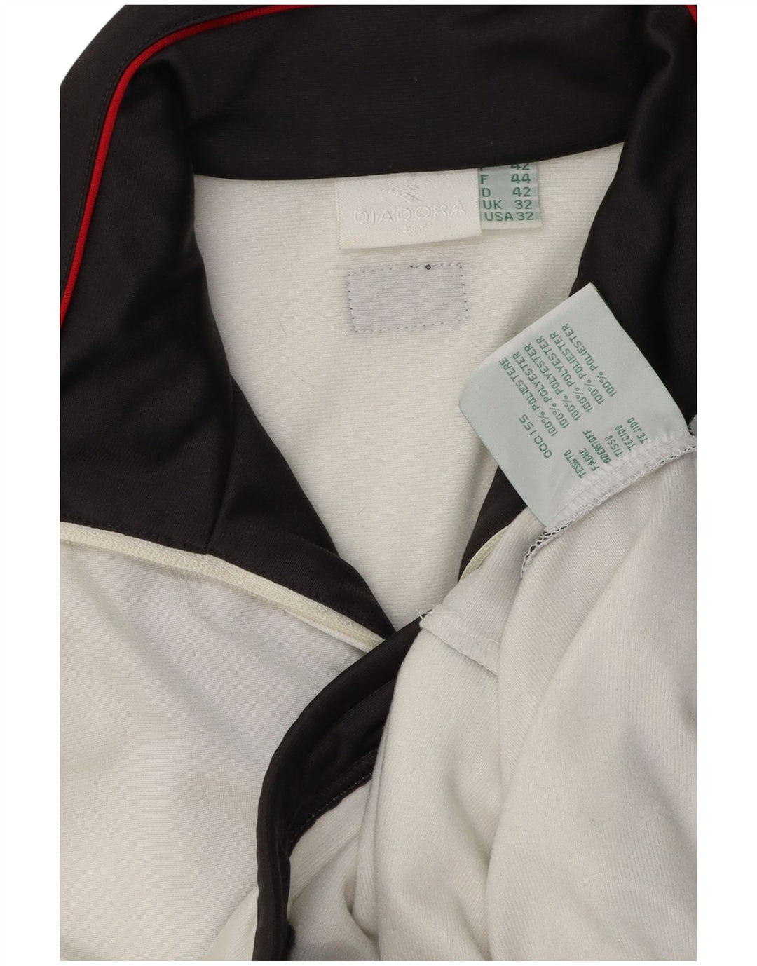 Diadora Veste de survêtement pour homme UK 32 2XS Blanc Colorblock Polyester