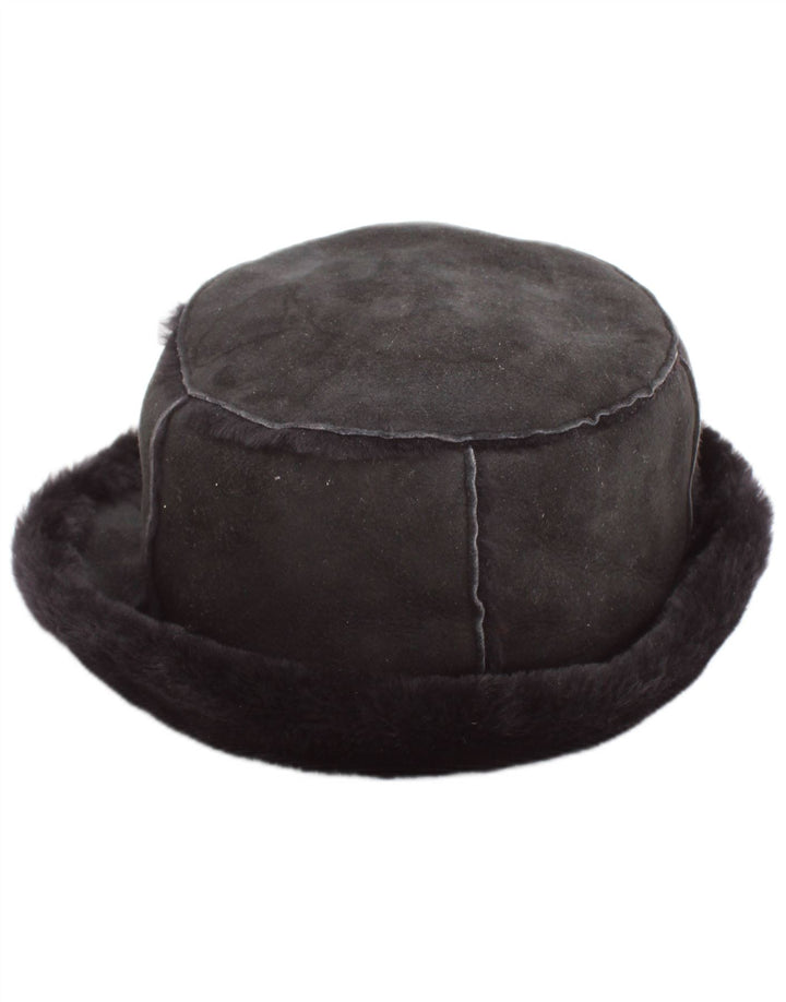 Borsalino Chapeau Bob En Peau De Mouton Femme Daim Gris Moyen
